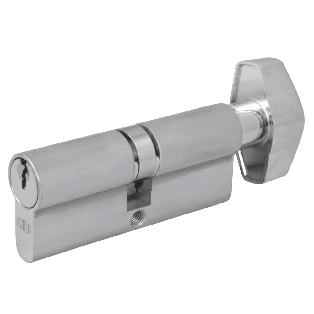 UNION 2X19 Euro Key & Turn Cylinder 74mm 37/T37 32/10/T32 Keyed To Differ - Satin Chrome