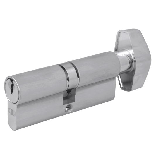 UNION 2X19 Euro Key & Turn Cylinder 74mm 37/T37 32/10/T32 Keyed To Differ - Satin Chrome