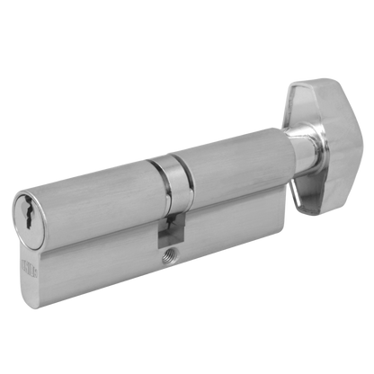 UNION 2X19 Euro Key & Turn Cylinder 83mm 41.5/T41.5 36.5/10/T36.5 Keyed To Differ - Satin Chrome