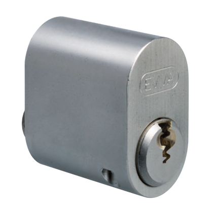 EVVA A5 Scandinavian Oval Cylinder KD 25.6mm Keyed To Differ Single External - Nickel Plated