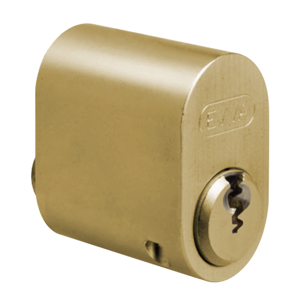 EVVA A5 Scandinavian Oval Cylinder 25.6mm Keyed To Differ Single External - Polished Brass