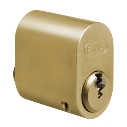 EVVA A5 Scandinavian Oval Cylinder 25.6mm Keyed To Differ Single External - Polished Brass