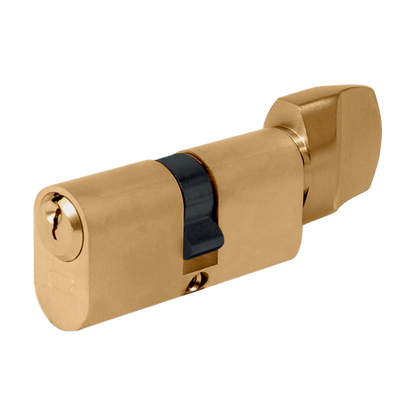 EVVA A5 OKZ Oval Key & Turn Cylinder 62mm 31-T31 26-10-T26 Keyed To Differ - Polished Brass