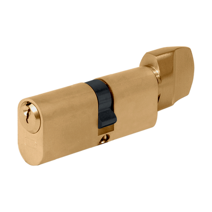 EVVA A5 OKZ Oval Key & Turn Cylinder 72mm 36-T36 31-10-T31 Keyed To Differ - Polished Brass