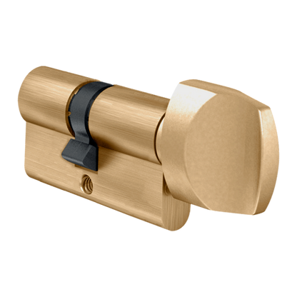 EVVA A5 KDZ Euro Key & Turn Cylinder KD 62mm 31-T31 26-10-T26 - Polished Brass