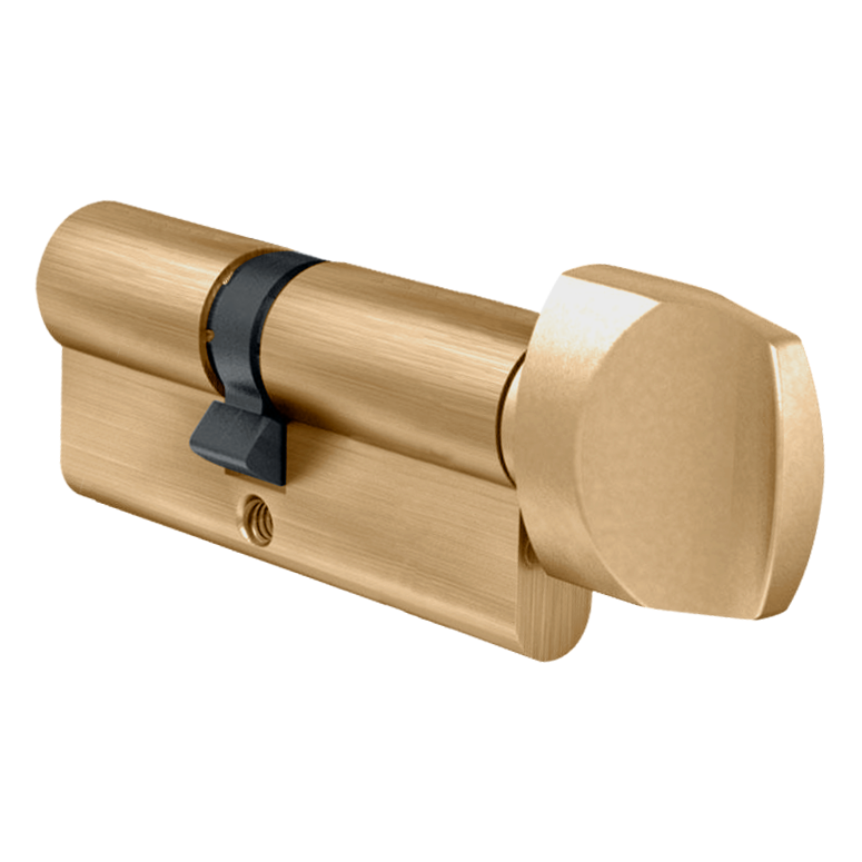 EVVA A5 KDZ Euro Key & Turn Cylinder KD 82mm 41-T41 36-10-T36 - Polished Brass