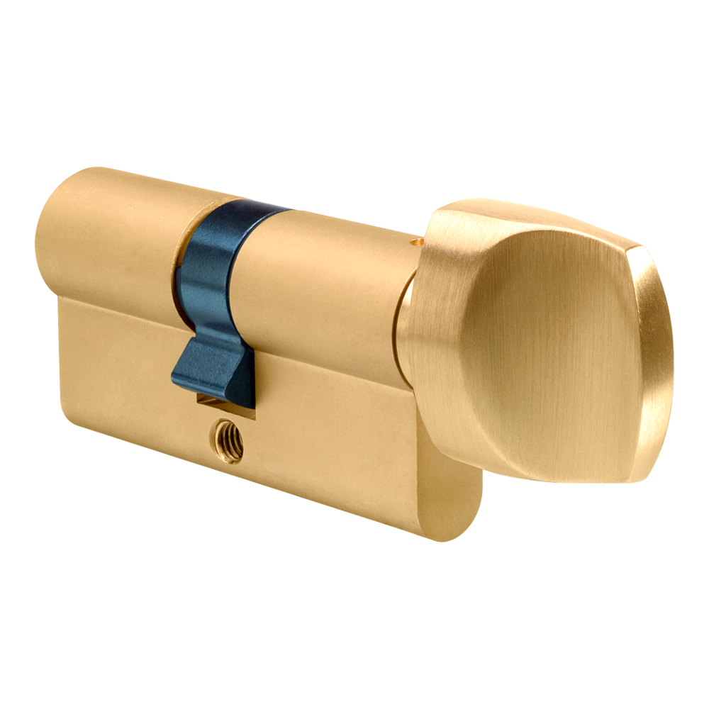 EVVA A5 KDZ Off-Set Euro Key & Turn Cylinder KD 67mm 36-T31 31-10-T26 - Polished Brass