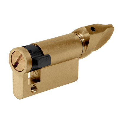 EVVA KHZ Euro Half Turn Cylinder 46mm 37-9 - Polished Brass