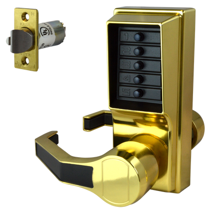 DORMAKABA Simplex L1000 Series L1011 Digital Lock Lever Operated Left Handed LL1011-03 - Polished Brass