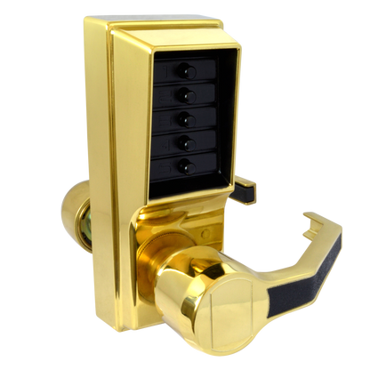 DORMAKABA Simplex L1000 Series L1031 Digital Lock Lever Operated With Passage Set Right Handed LR1031-03 - Polished Brass