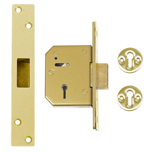 UNION C-Series 3G115 5 Lever Deadlock 67mm Keyed To Differ - Polished Brass