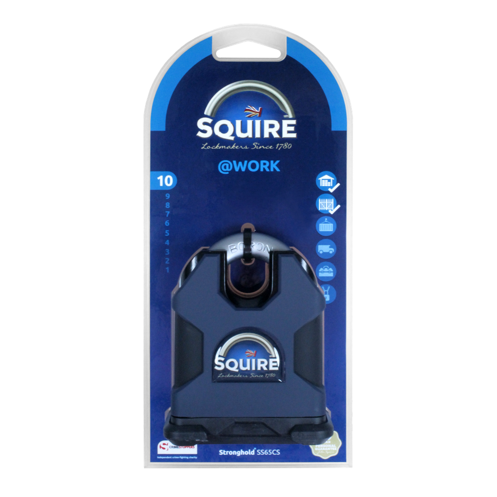 SQUIRE SS65CS Stronghold Steel Closed Shackle Padlock Keyed To Differ Pro