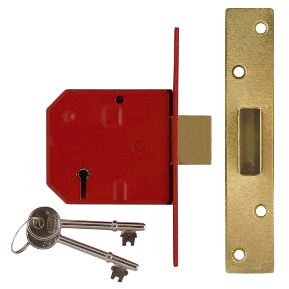 UNION 2134 5 Lever Deadlock 79.5mm Keyed Alike - Polished Brass