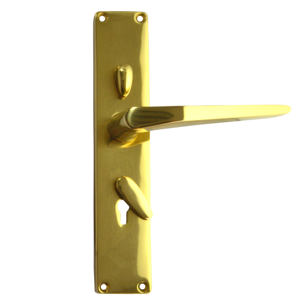 FRANK ALLART 1218 & 1220 Handle Door Furniture To Suit Chubb 3R35 Large Handle - Polished Brass