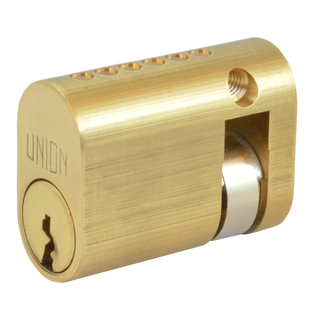 UNION 2x1 Oval Half Cylinder 40mm 30/10 Keyed Alike WVL482 PB - Polished Lacquered Brass