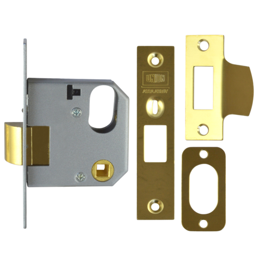 UNION 2332 Oval Nightlatch 64mm Case Only - Polished Lacquered Brass