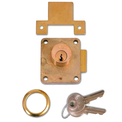 YALE 076S Cylinder Straight Cupboard Springlock 22mm Keyed To Differ Right Handed - Polished Brass