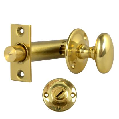 Frank Allart 526 Door Security Bolt - Turn & Release 57mm - Polished Brass