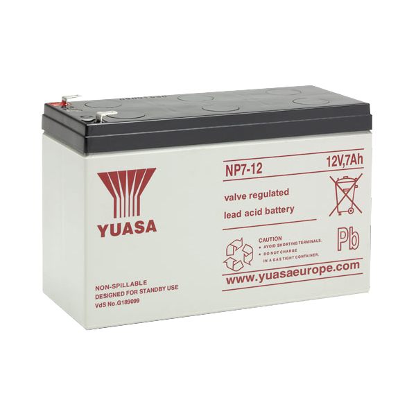 YUASA 12VDC Battery 1.2 Amp - Chrome Plated