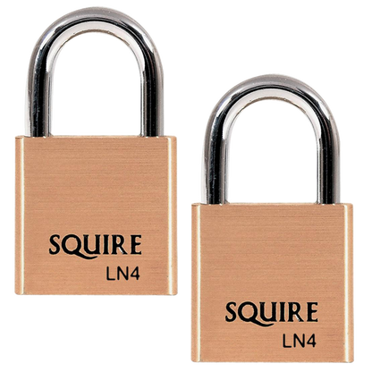 SQUIRE Lion Range Brass Open Shackle Padlocks 40mm Keyed To Differ Pair Pro - Brass