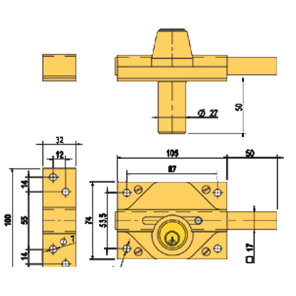 LINCE Rim Deadlock 3932 Keyed Both Sides