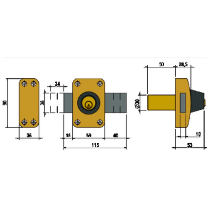 LINCE Rim Deadlock 3916 Keyed Both Sides