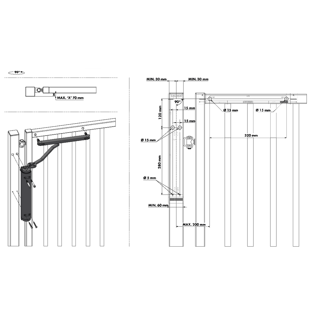 LOCINOX Verticlose 2 Hydraulic Gate Closer