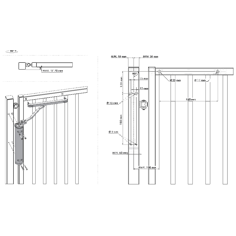 LOCINOX Verticlose 2 Hydraulic Gate Closer