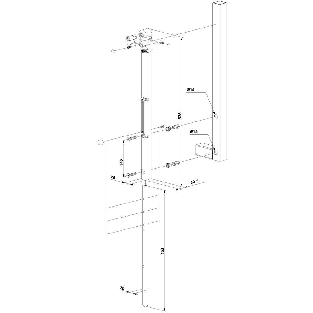 LOCINOX Keydrop Lockable Drop Bolt