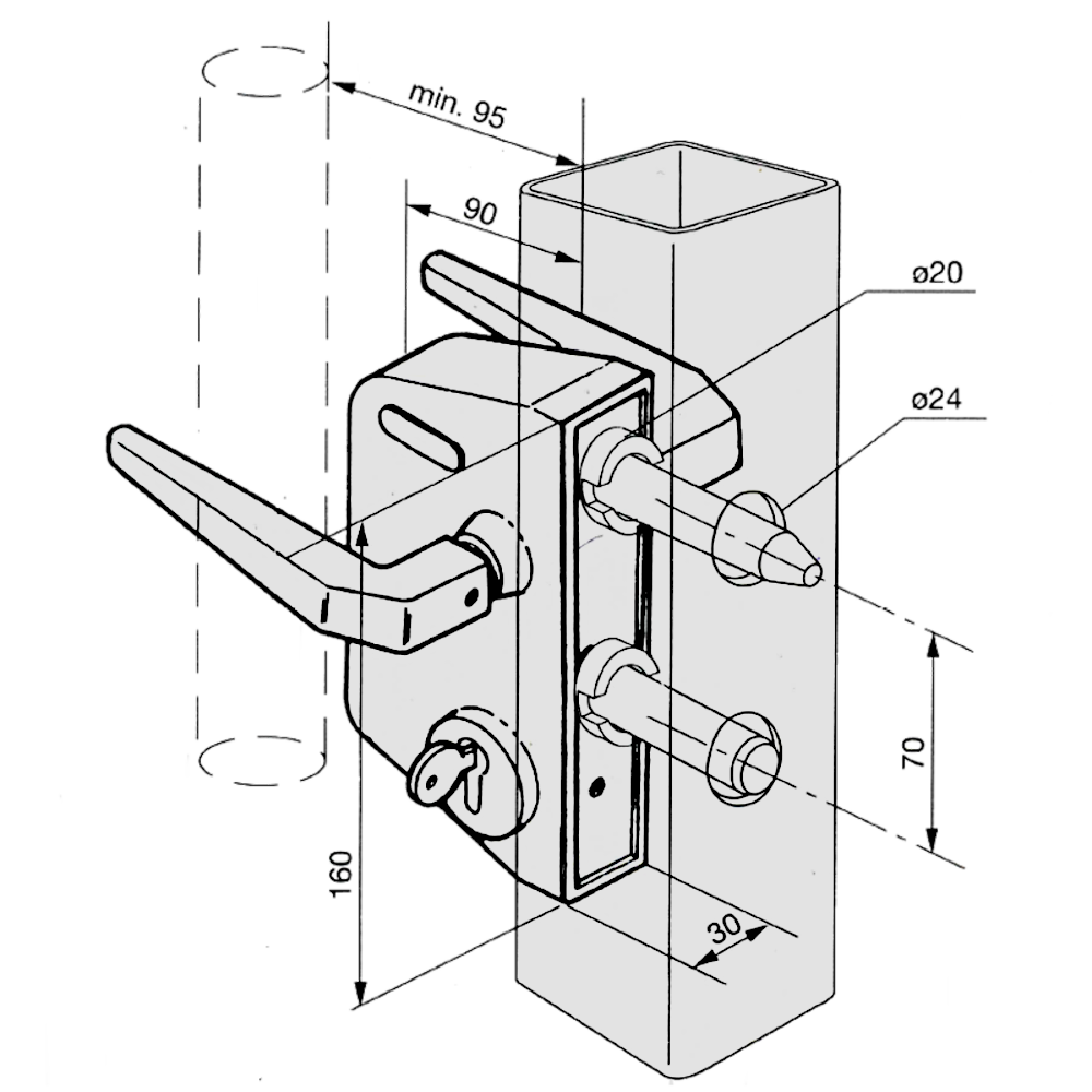 LOCINOX LCPX Surface Mounted Gate Lock