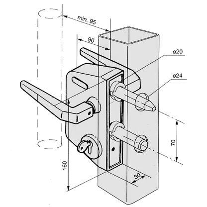 LOCINOX LCPX Surface Mounted Gate Lock