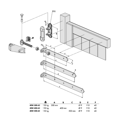 LOCINOX 4DW Vandal Proof SSS Gate Hinge With 4 Dimension Adjustment