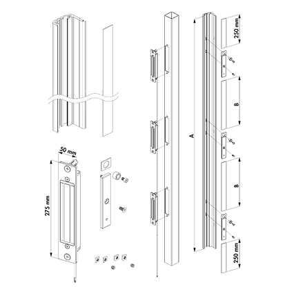 LOCINOX N-Line B-Mag Kit For Swing Gates