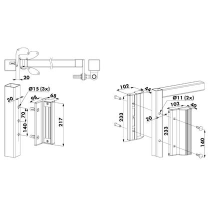 LOCINOX Surface Mounted MAG3000 Electromagnetic Gate Lock With Integrated Handle