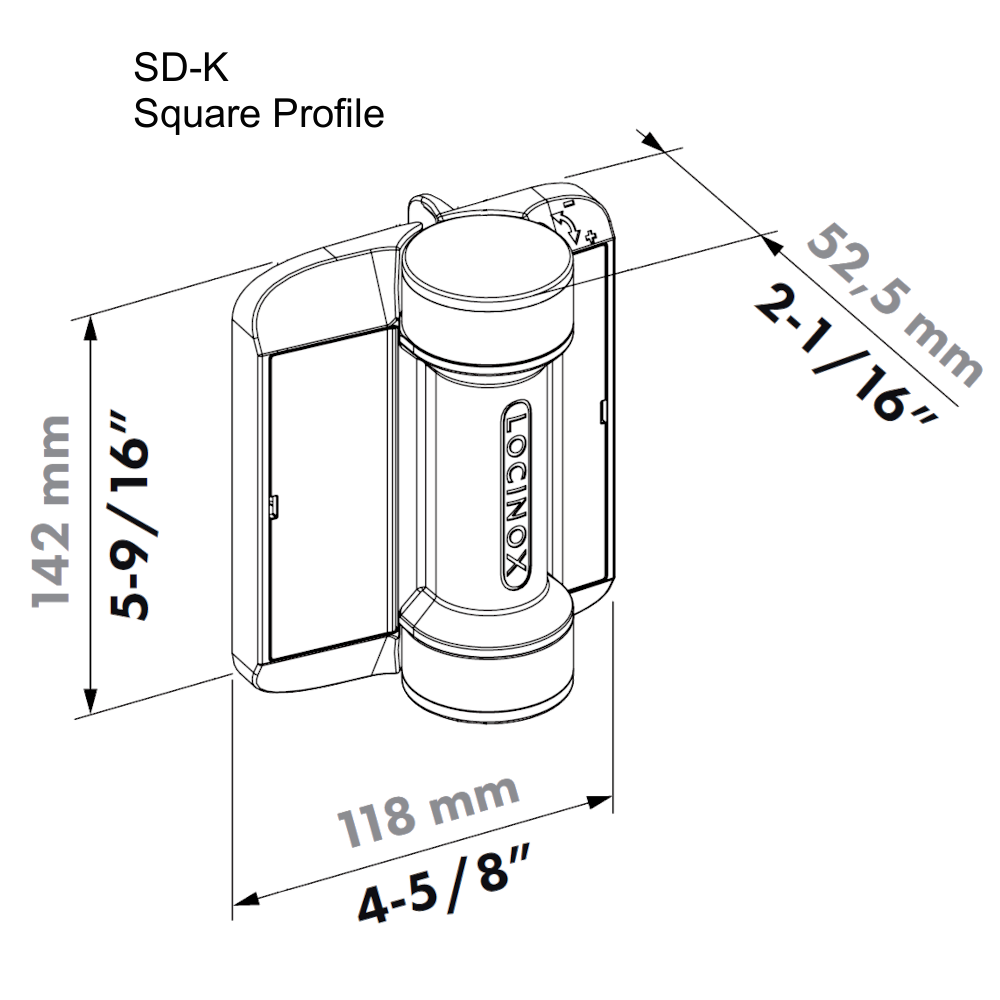 LOCINOX Serval 180 Degree Spring Gate Hinge With Self Drilling Screws