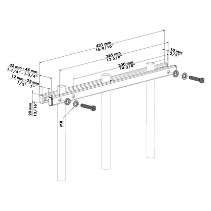 LOCINOX Rail-Fit Accessory for Gate Closer Installation on Barred Fencing