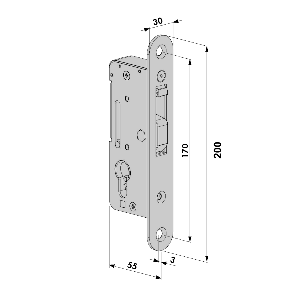 LOCINOX Gate Insert Lock H-COMPACT With Hook