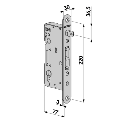 LOCINOX Gate Insert Lock H-WOOD With Hook