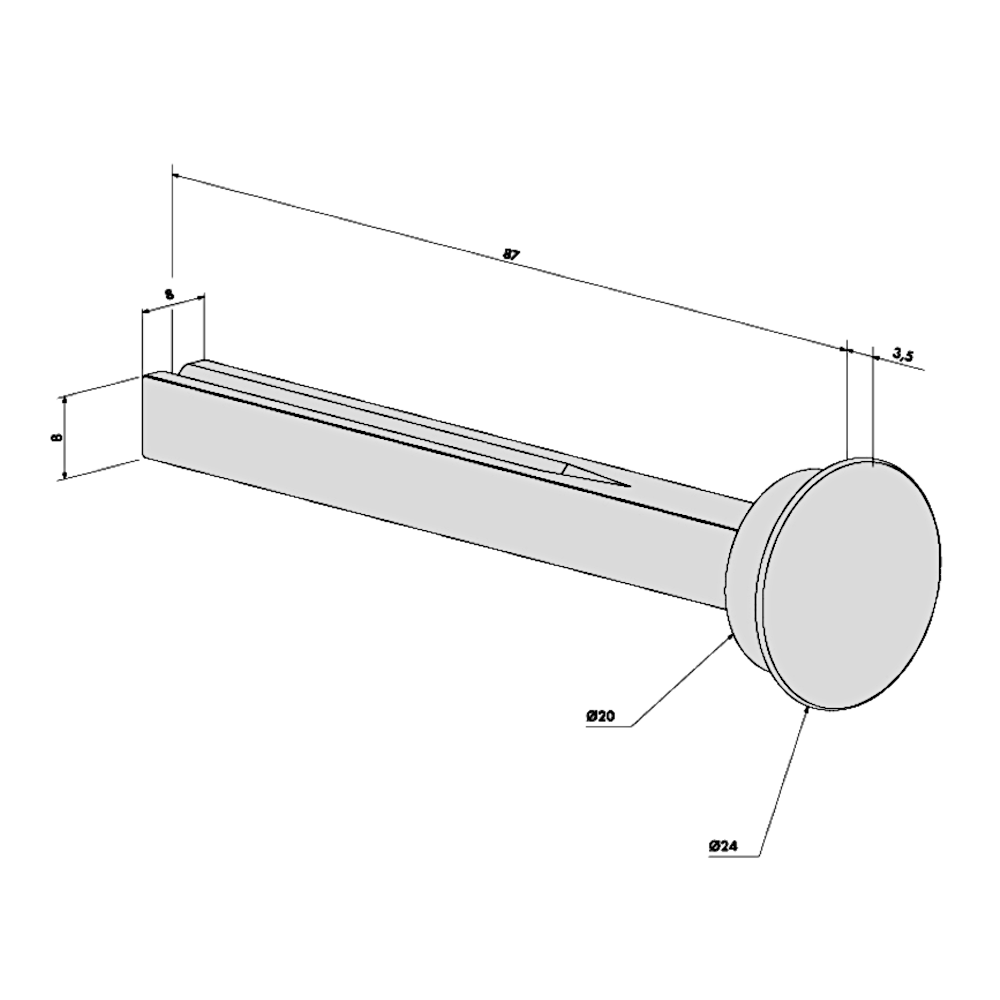 LOCINOX 90mm Half Shaft Spindle