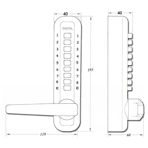 LOCKEY Super 8 Narrow Style Digital Lock