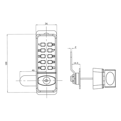 LOCKEY LC200 Mechanical Push button Cabinet lock