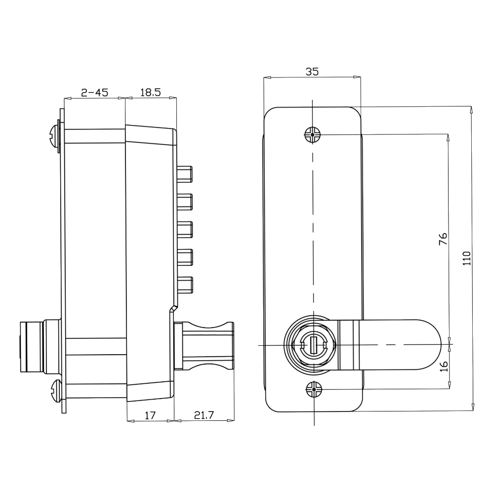 LOCKEY LC200 Mechanical Push button Cabinet lock