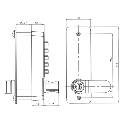 LOCKEY LC200 Mechanical Push button Cabinet lock