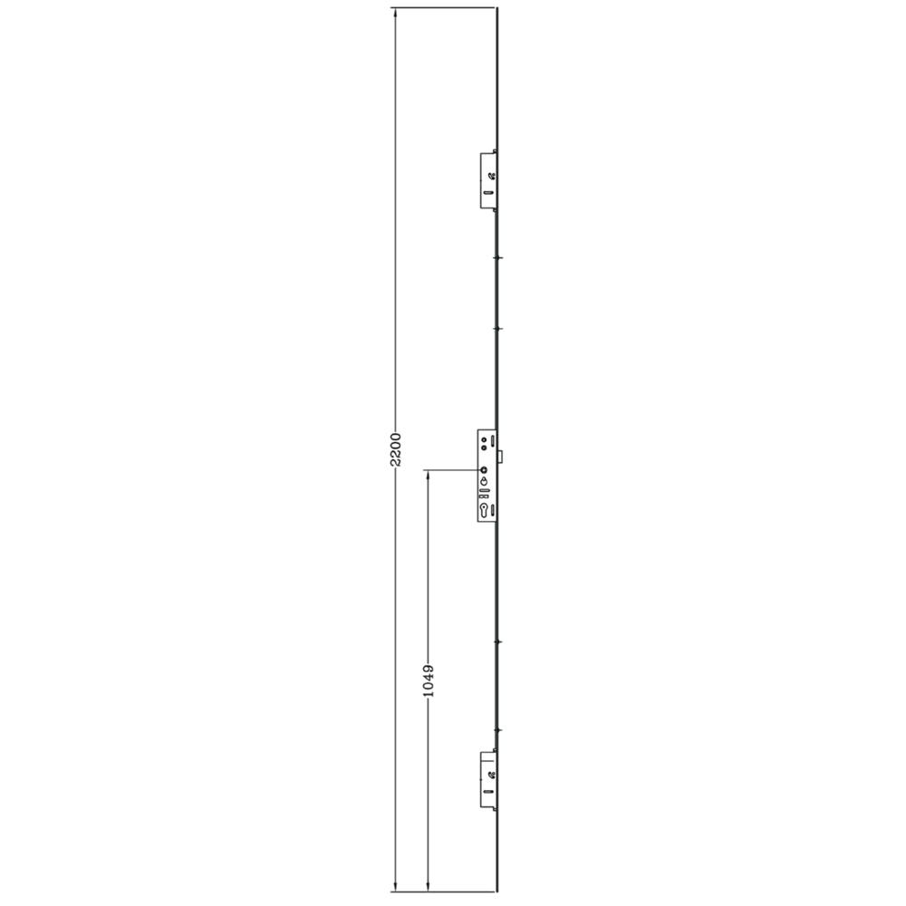 LOCKMASTER Lever Operated Latch & Deadbolt Single Spindle - 2 Hook