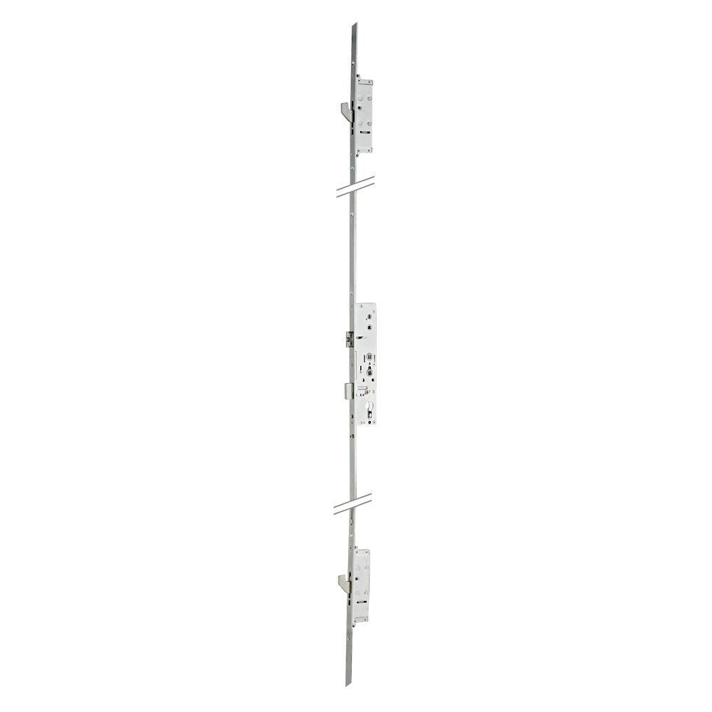 LOCKMASTER Lever Operated Latch & Deadbolt Twin Spindle 20mm Radius Faceplate 2 Hook