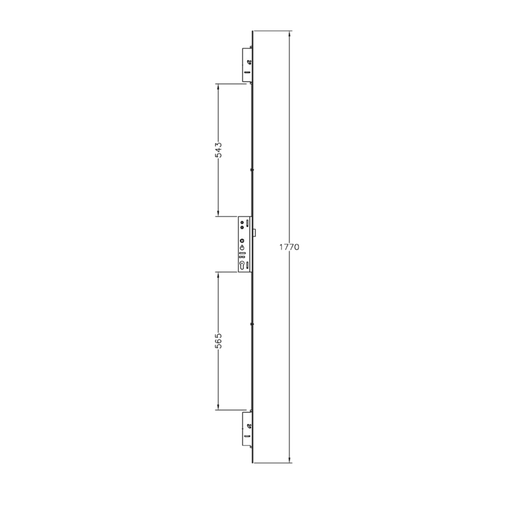 LOCKMASTER Lever Operated Latch & Deadbolt Twin Spindle 20mm Radius Faceplate 2 Hook