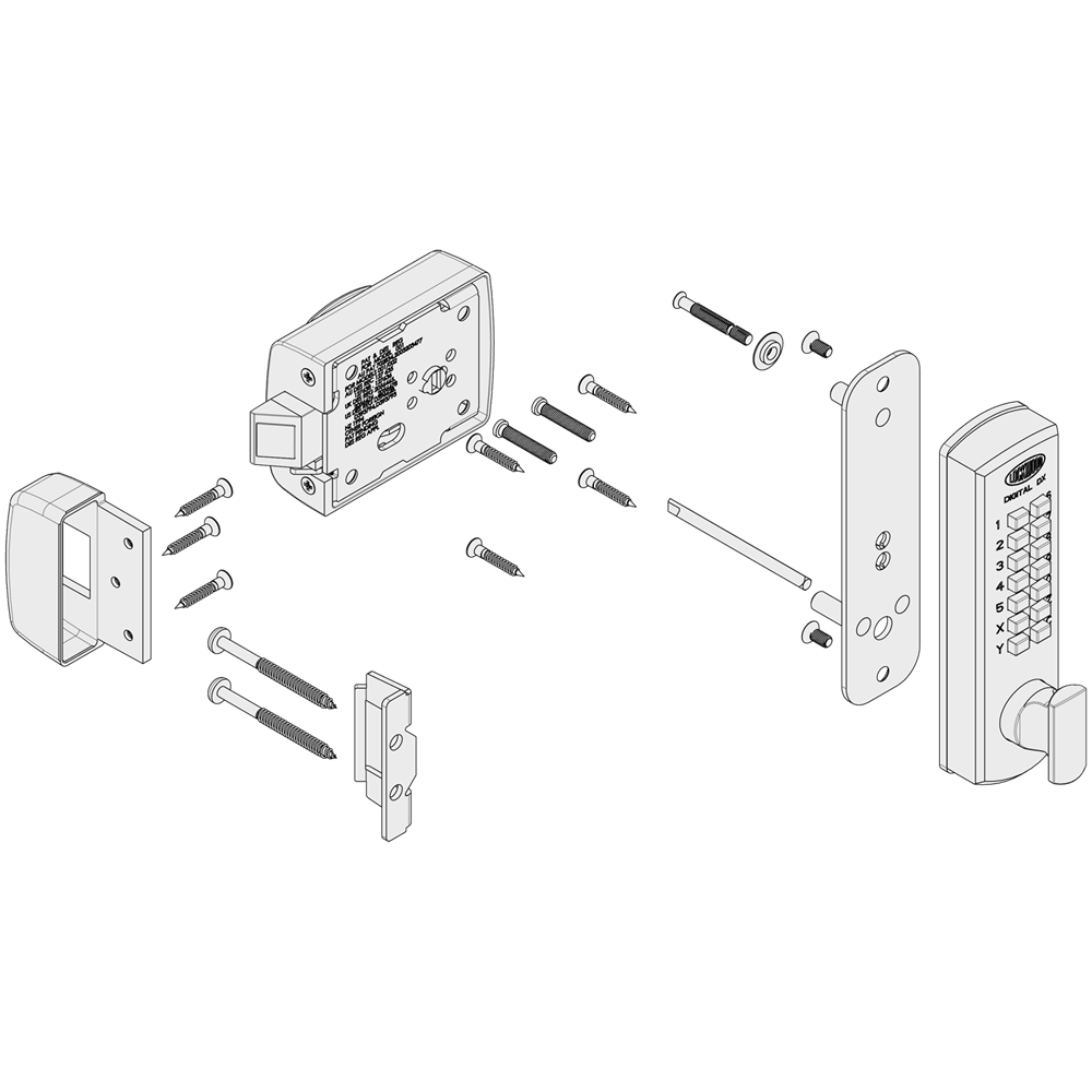 LOCKWOOD DGT002 Series Digital Lock With Rim Latch & Holdback