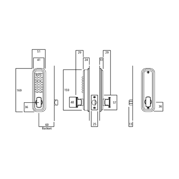 LOCKWOOD DGT530 Deadlatch Digital Lock