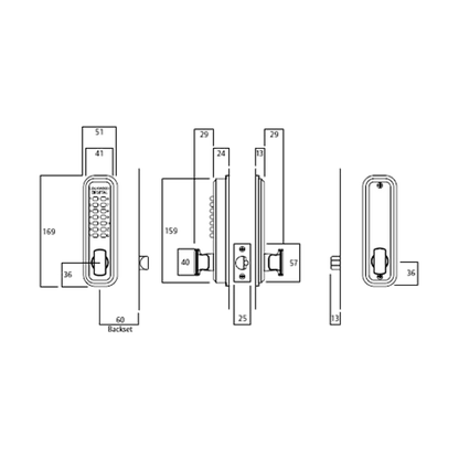 LOCKWOOD DGT530 Deadlatch Digital Lock