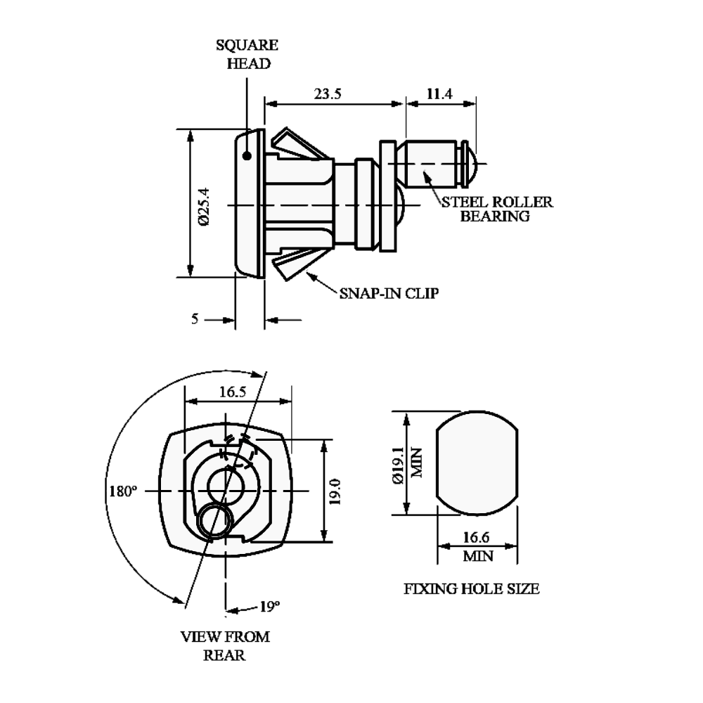 L&F 1346 Rollerarm Multi Drawer Lock